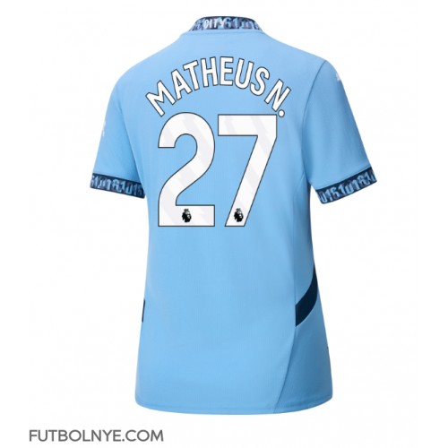 Camiseta Manchester City Matheus Nunes #27 Primera Equipación para mujer 2024-25 manga corta